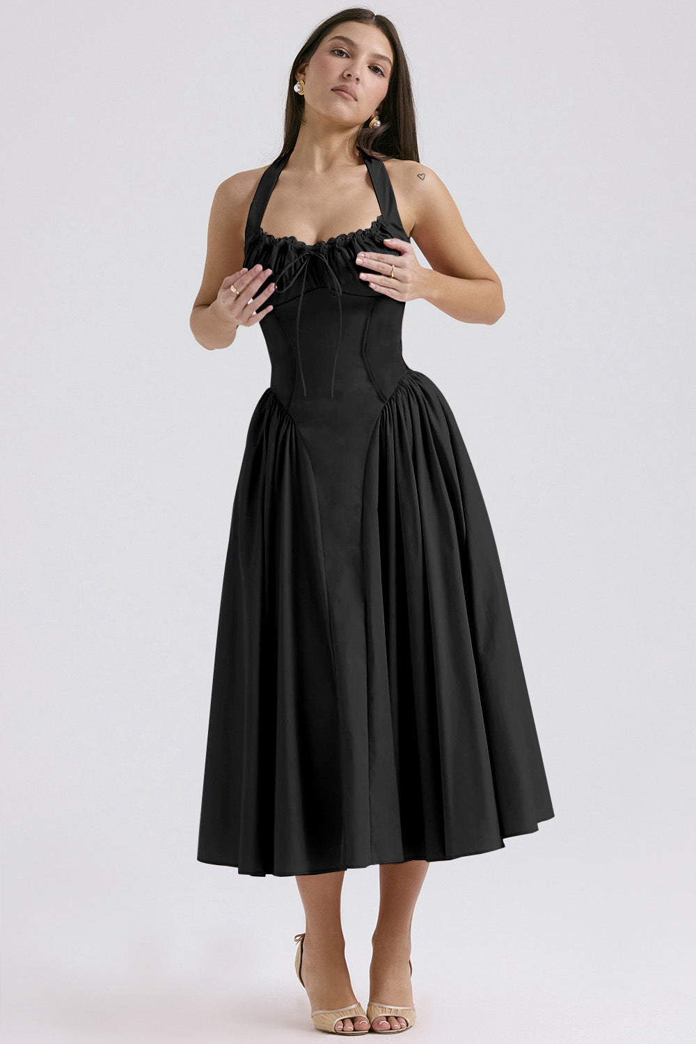 Women's Solid Color Dress, Casual Fashion A Line Dress
