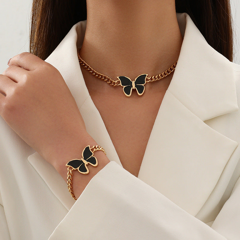 Butterfly Necklace Set Simple Elegant Nice Daily Wear Jewelry