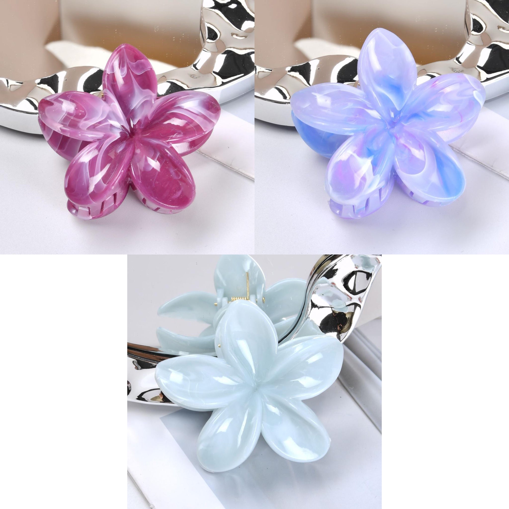 1-4 Pcs Flower Claw Hair Clips for Women