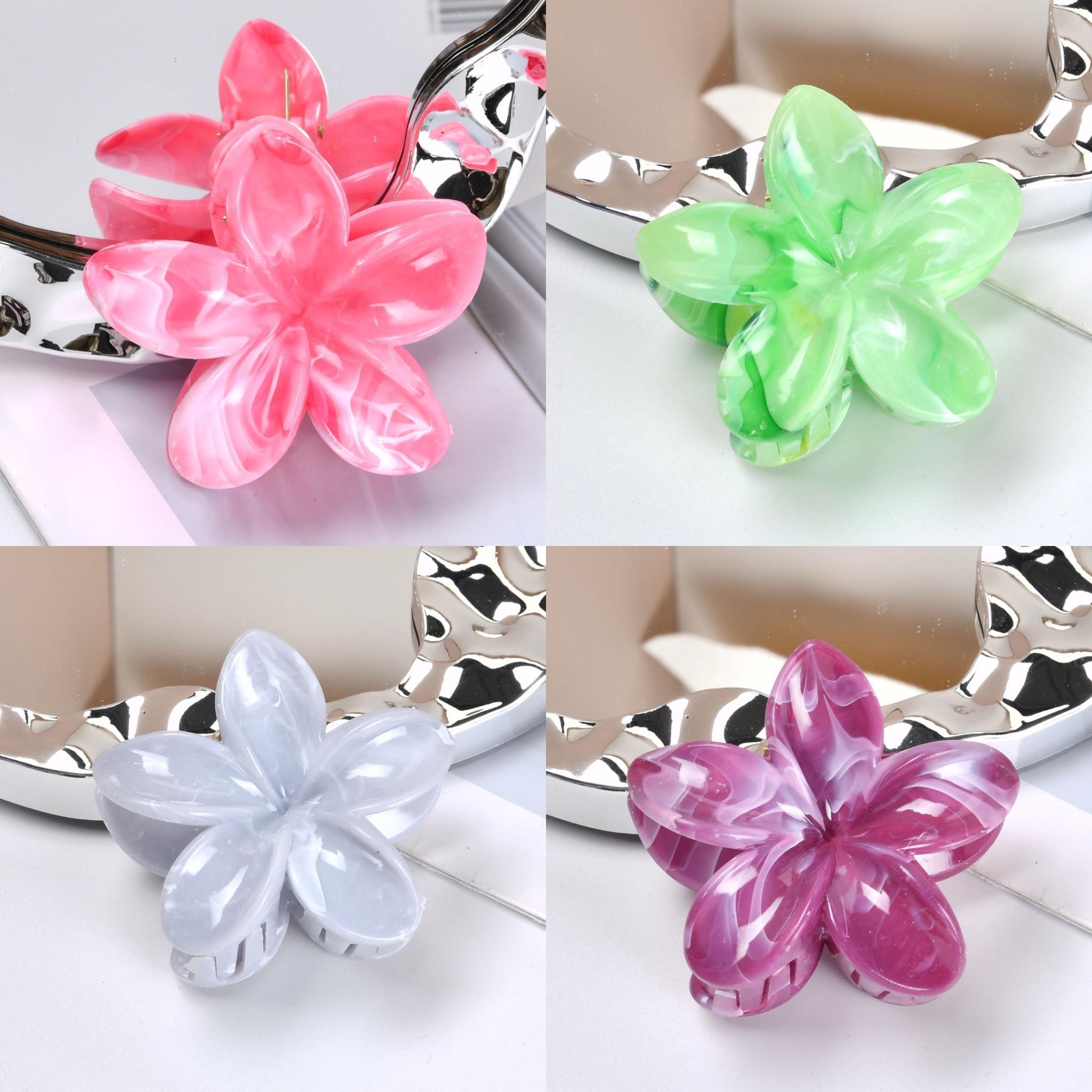 1-4 Pcs Flower Claw Hair Clips for Women