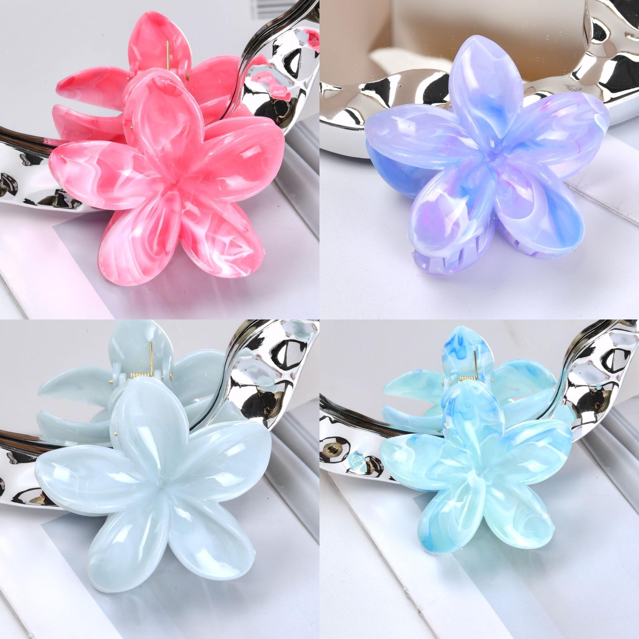 1-4 Pcs Flower Claw Hair Clips for Women