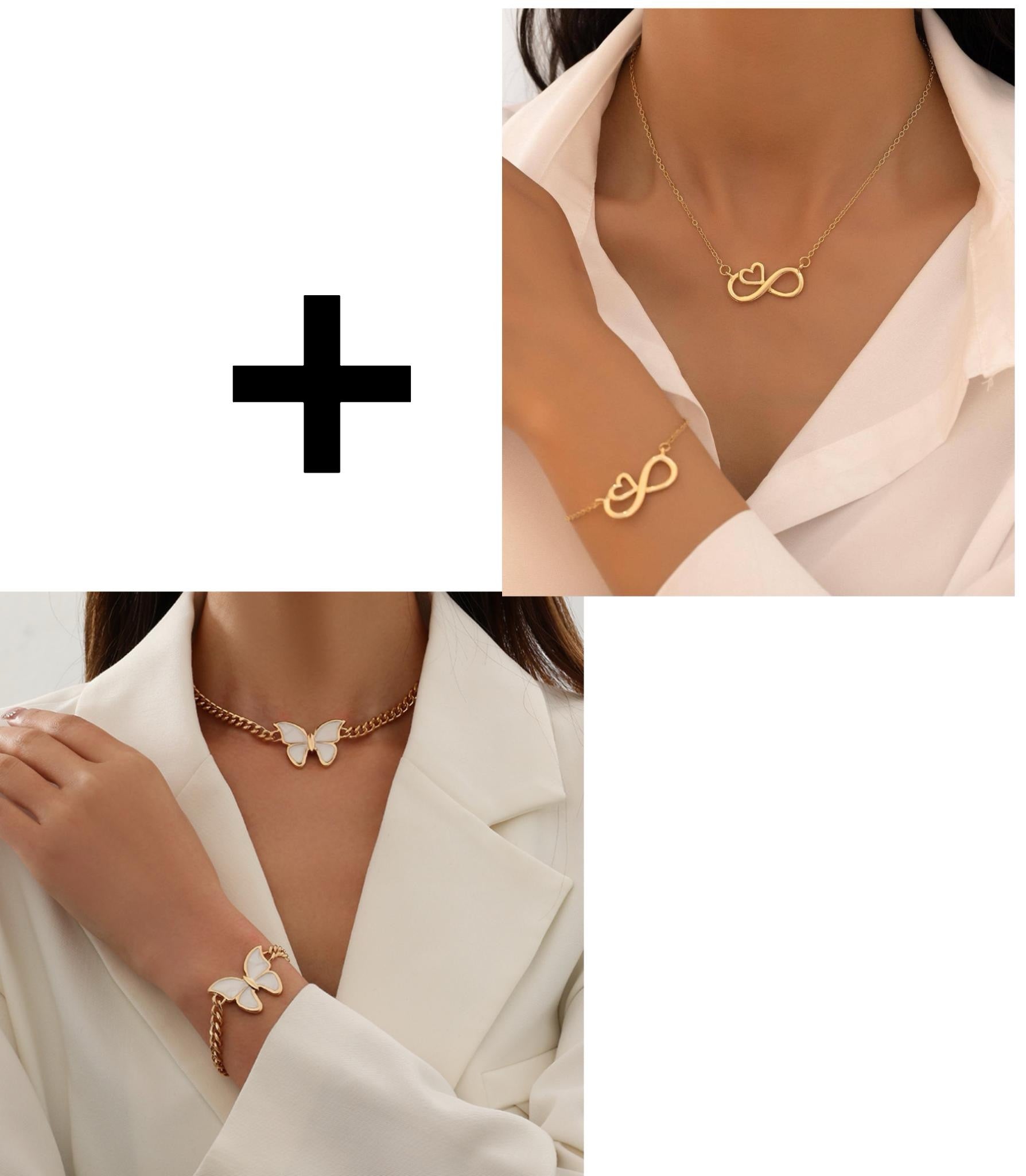 Forever Plus Butterfly Necklace Set