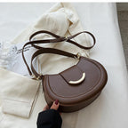 Women's Fashion Plain PU Leather Texture Small Square Bag