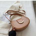 Women's Fashion Plain PU Leather Texture Small Square Bag