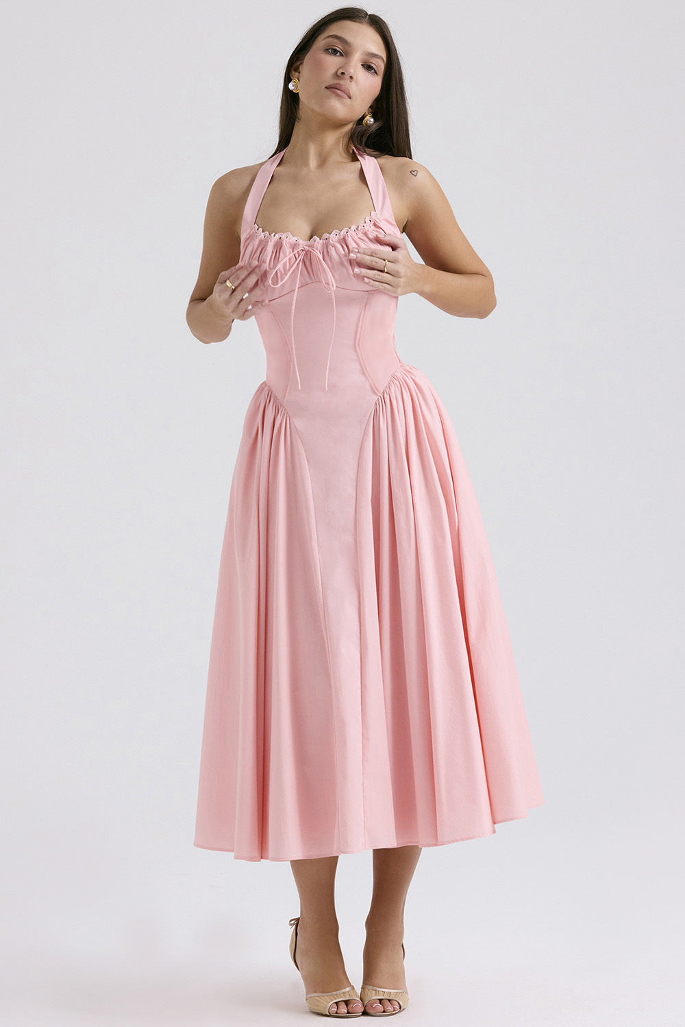 Women's Solid Color Dress, Casual Fashion A Line Dress