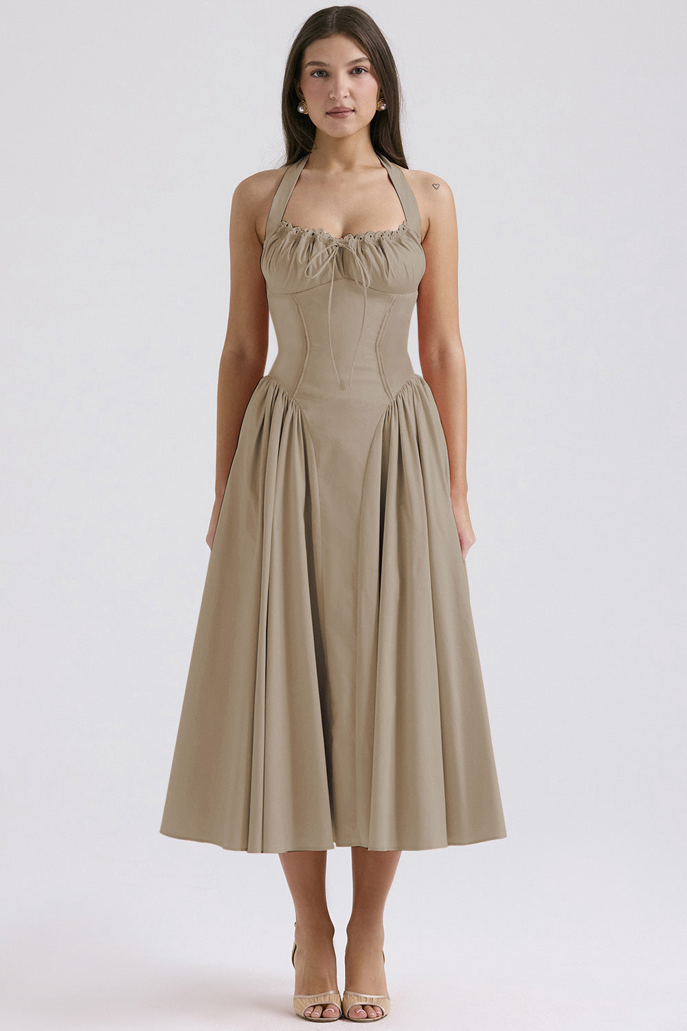 Women's Solid Color Dress, Casual Fashion A Line Dress