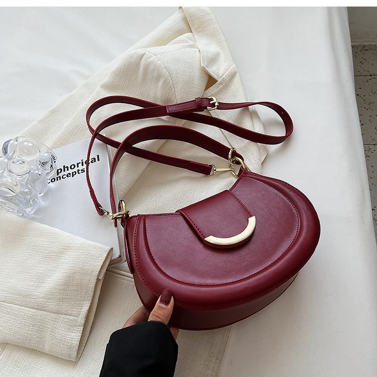 Women's Fashion Plain PU Leather Texture Small Square Bag