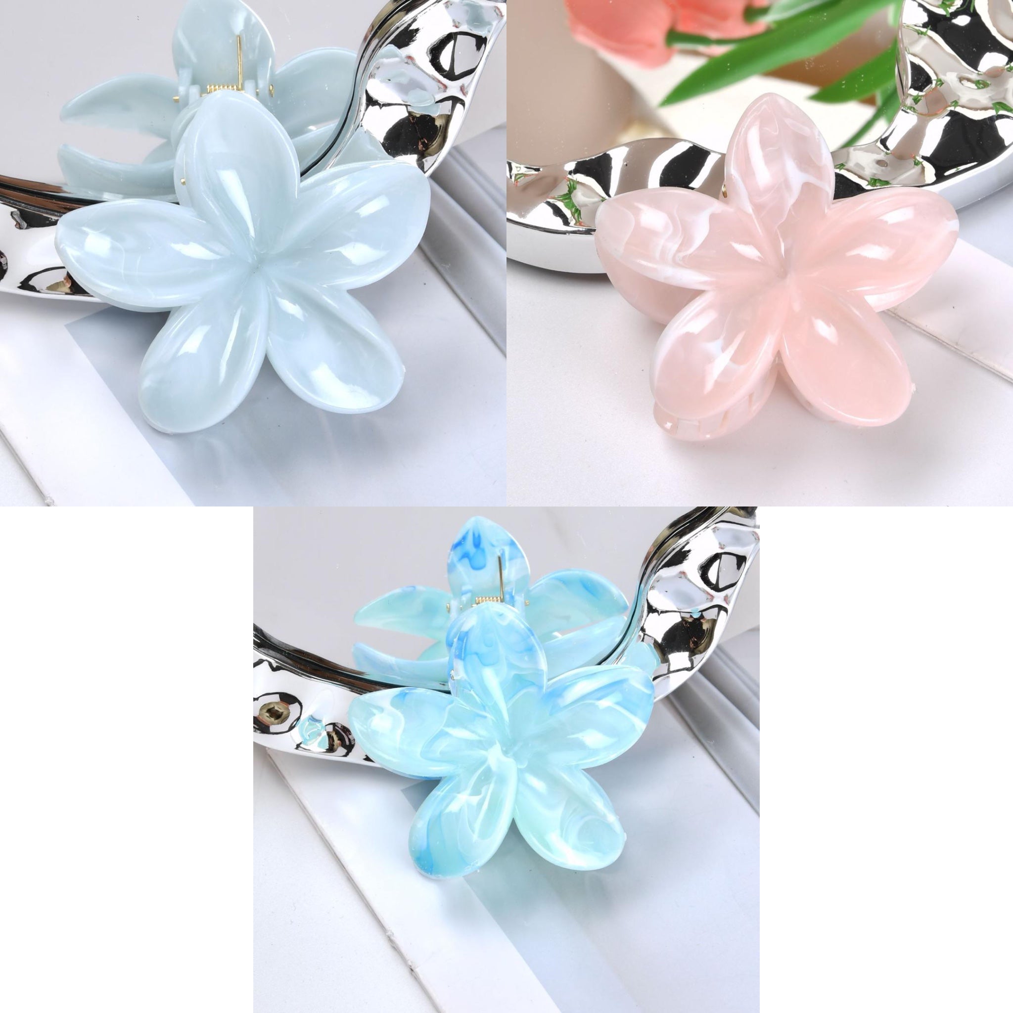 1-4 Pcs Flower Claw Hair Clips for Women