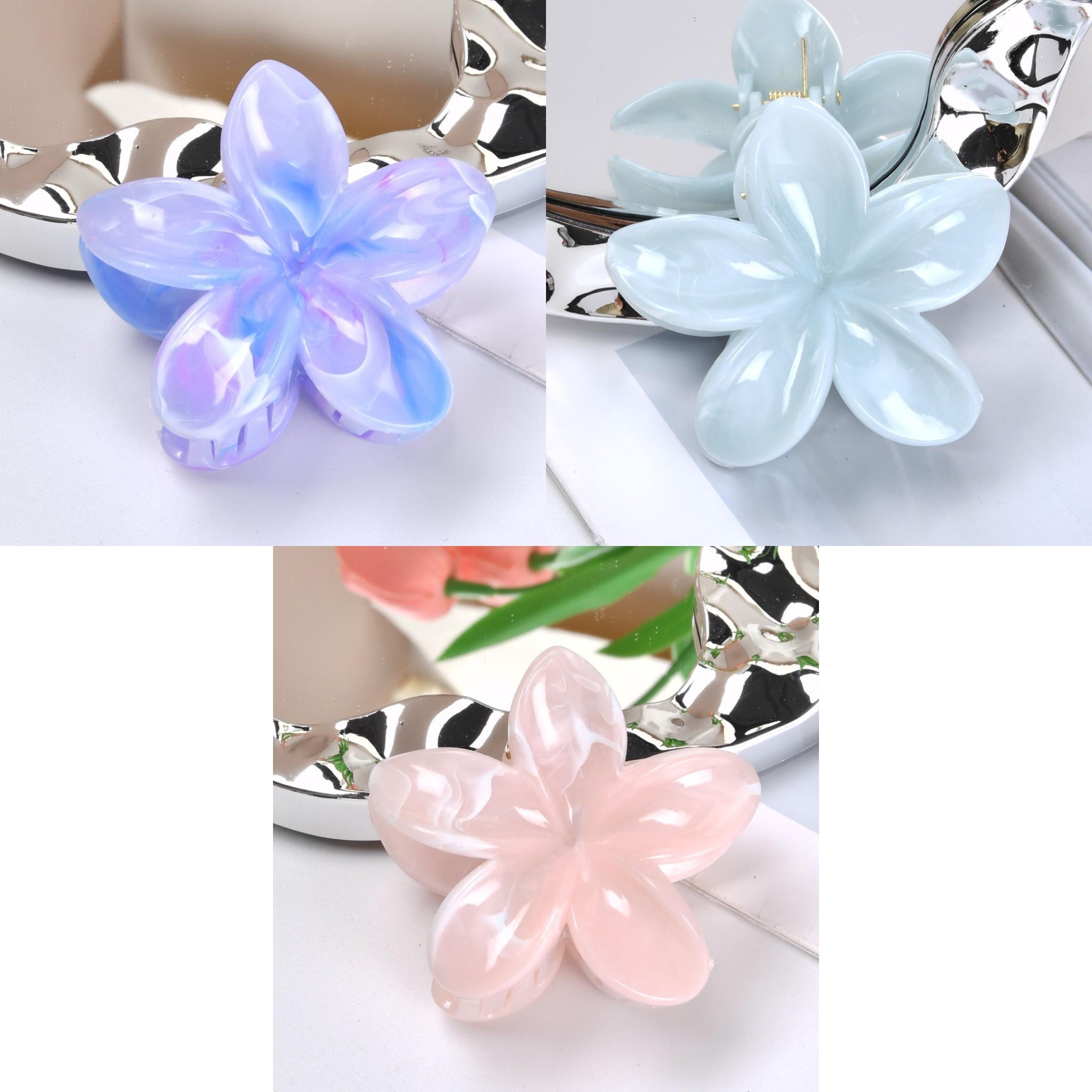 1-4 Pcs Flower Claw Hair Clips for Women