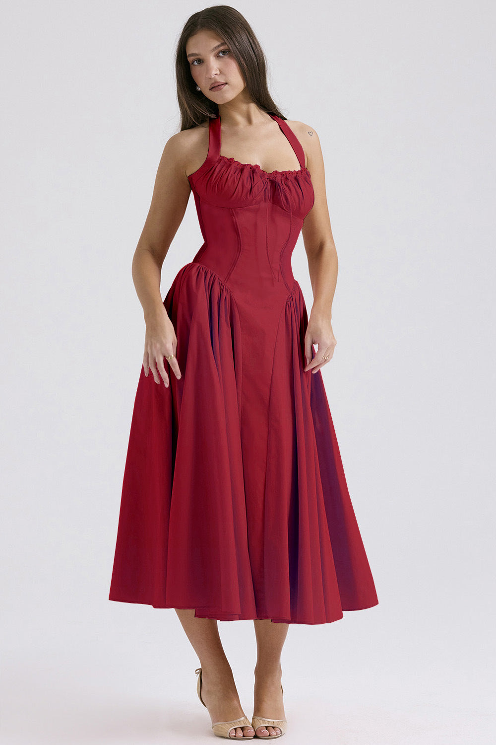 Women's Solid Color Dress, Casual Fashion A Line Dress